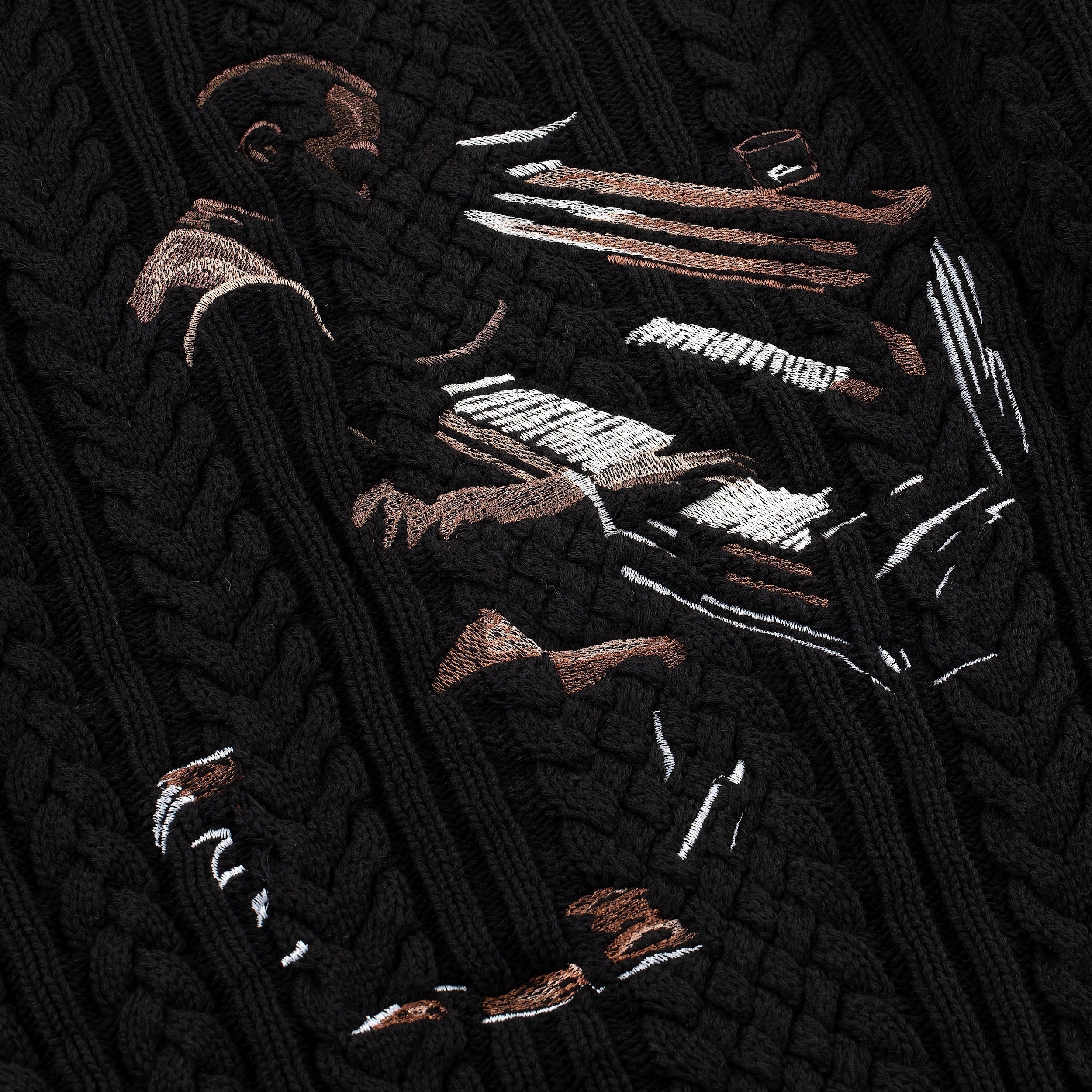 "Jazz" cable knit black