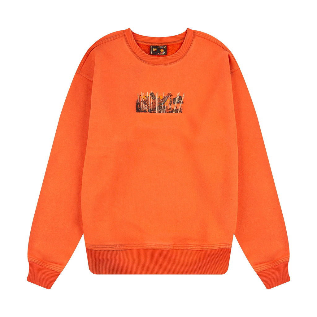 "super kid" crewneck orange