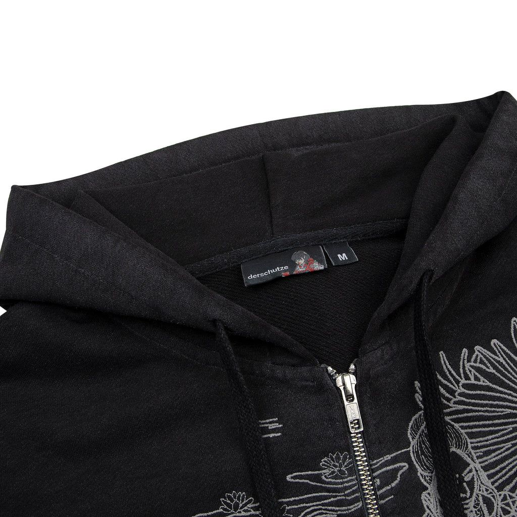 "sashiko" Zip Up black
