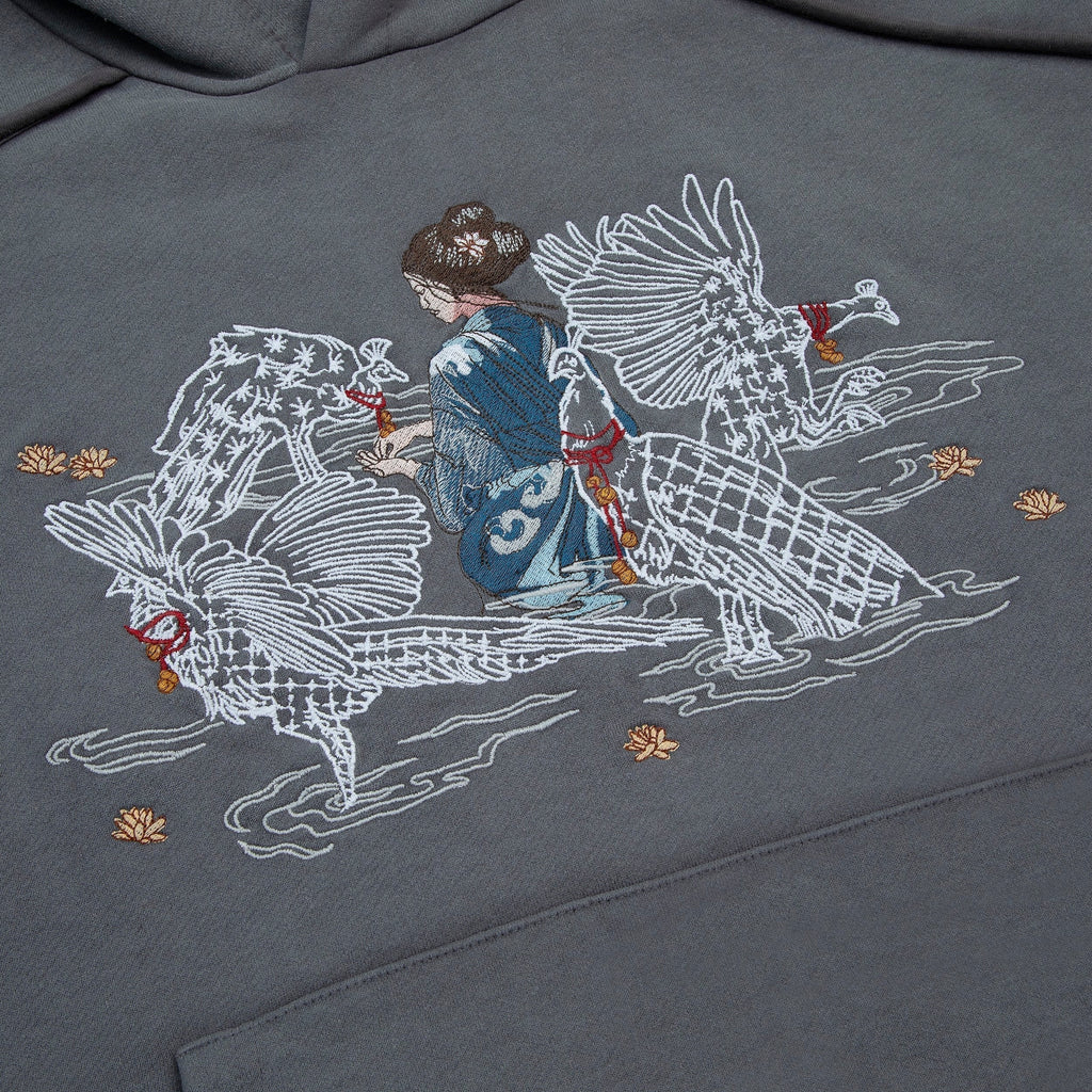 "sashiko" Hoodie grey