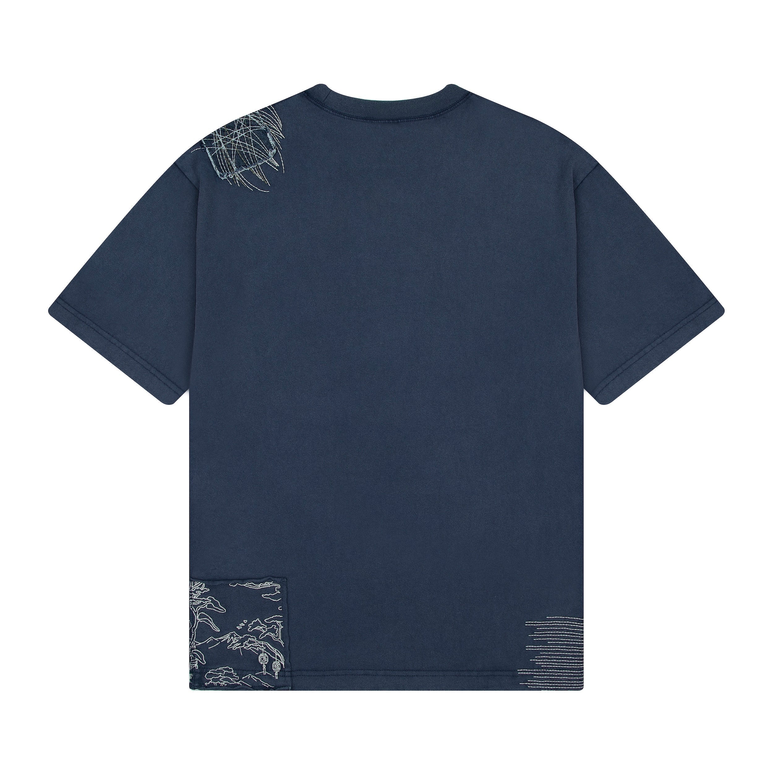 "sashiko" T Shirt navy