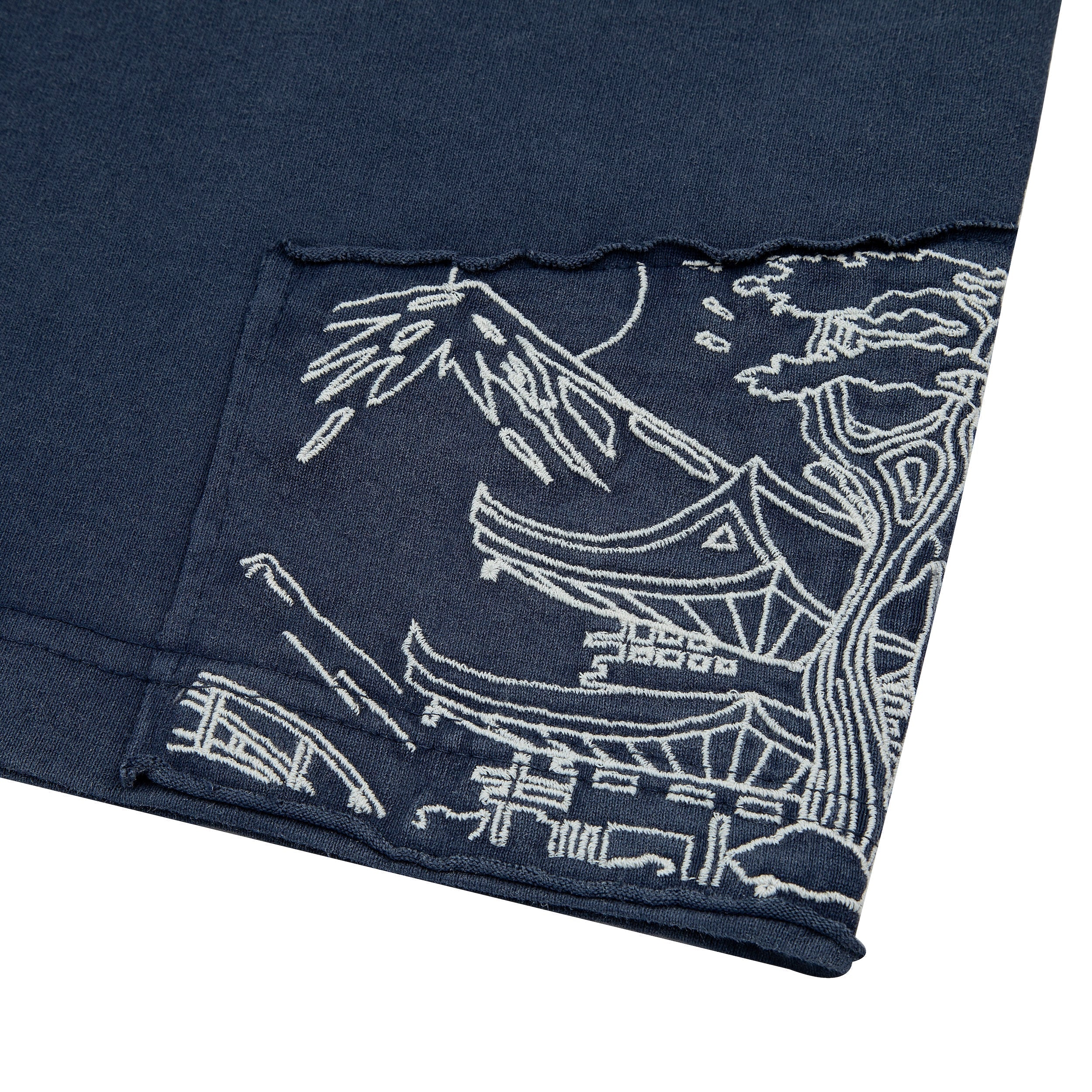 "sashiko" T Shirt navy