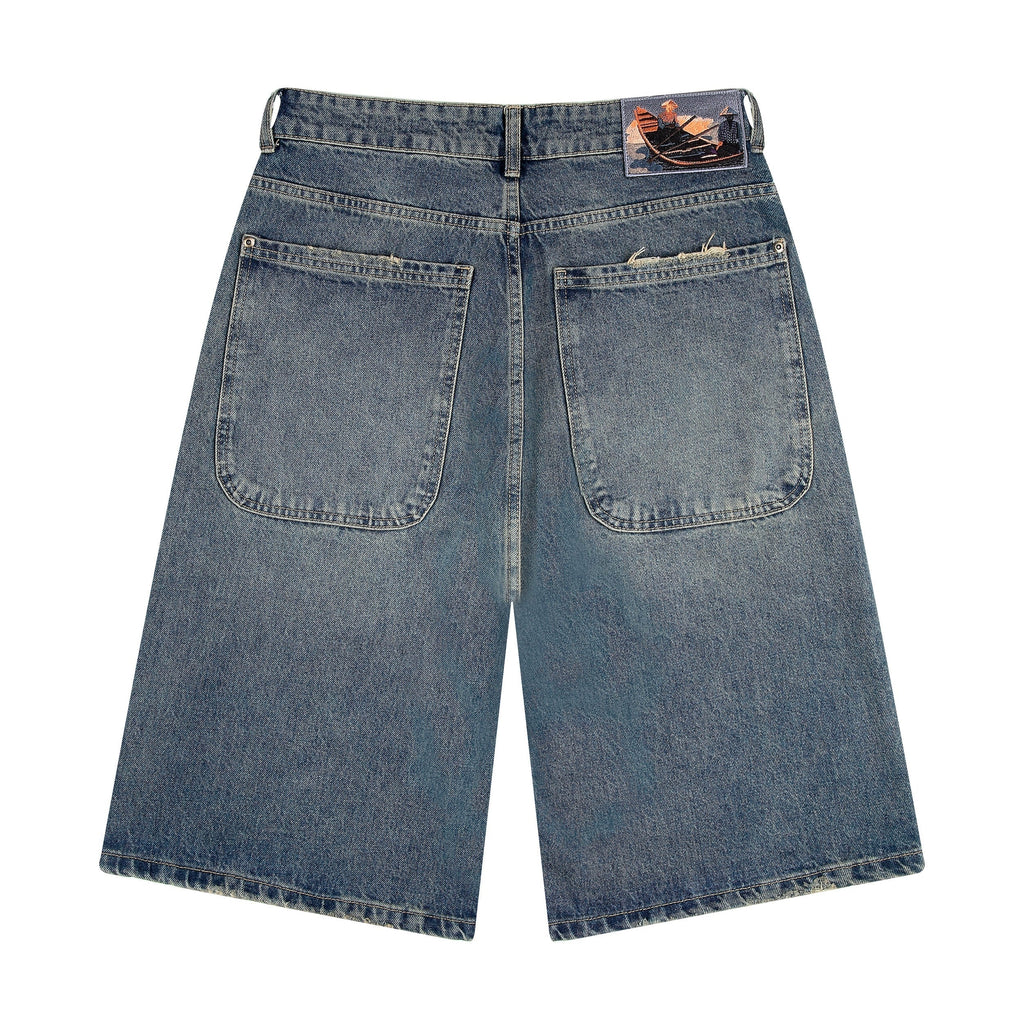 "lotus" Jorts indigo