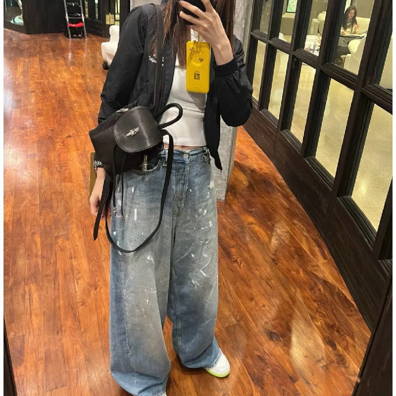 Chrome Heart Leather Bag Backpack Autumn and Winter Backpack